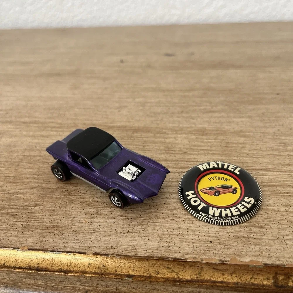 1967 Hot Wheels Redline Python Purple Black Roof Hong Kong Vintage Mattel